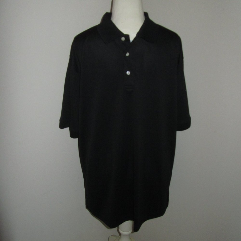 Men's NWT UltraClub Platinum Performance Black S/S Shirt Size L.